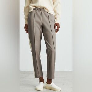 EVERLANE Dream Trouser Pants Size Medium Taupe with Cream Side Stripe